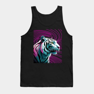 WHITE BENGAL TIGER NEON THEMED Tank Top